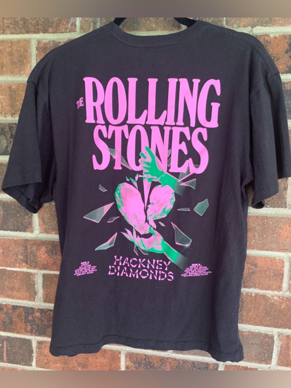 the Rolling Stones Black Tee with Light Teal Logo - Picture 2 of 4
